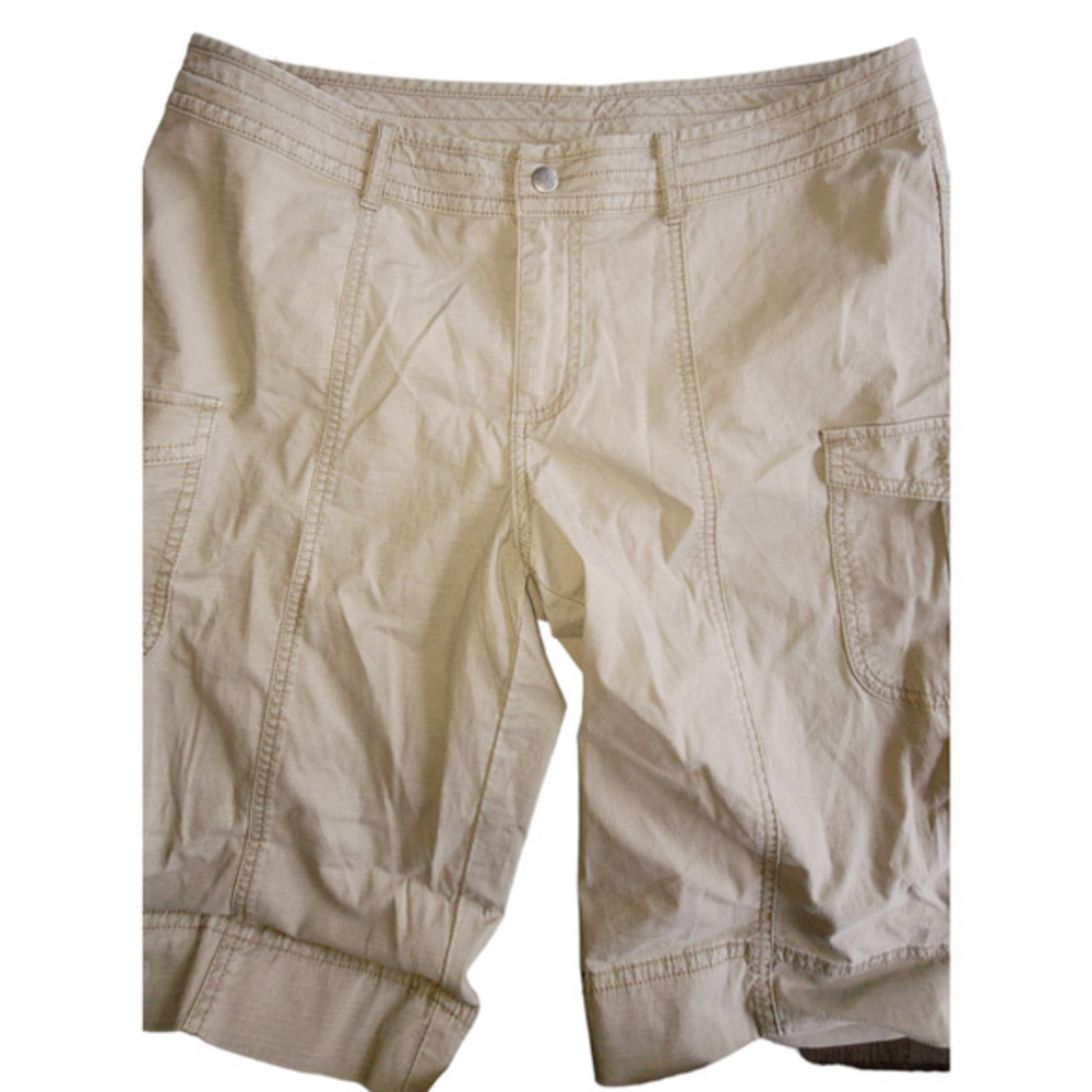 Woolrich Womens Tan Khaki Ripstop Cargo Shorts Size M 3555‎ SHA Outdoor Hiking